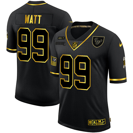 Houston Texans 99 J.J. Watt Men Nike 2020 Salute To Service Golden Limited NFL black Jerseys